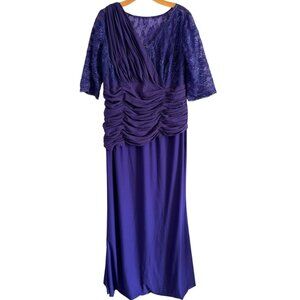 IziDress Size 18 Purple Long Lace Women Evening Dress. NWOT